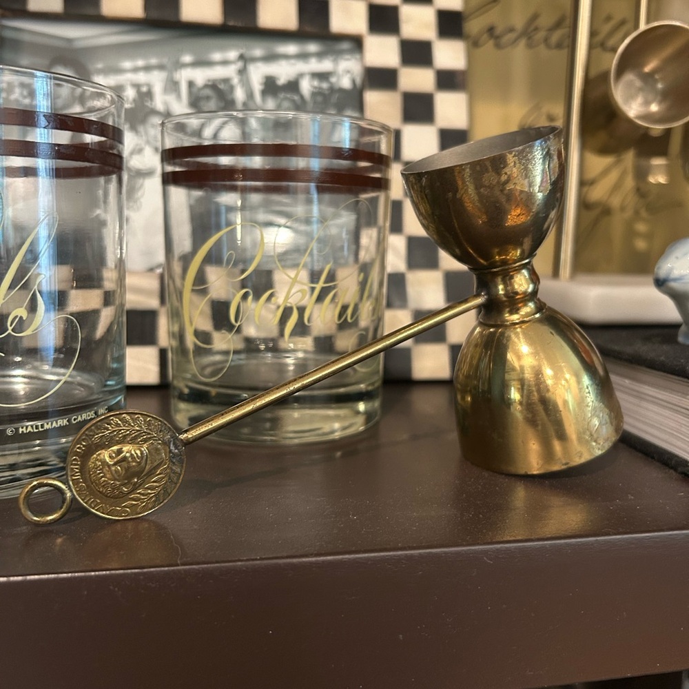 Vintage Brass Double-Sided Jigger
